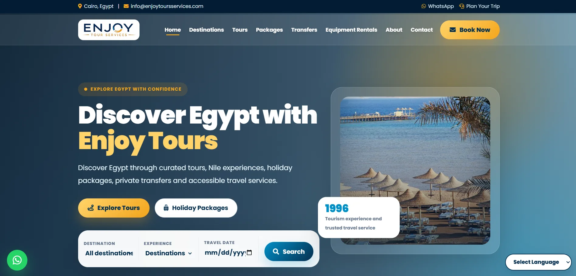 Enjoy Tour Services website preview